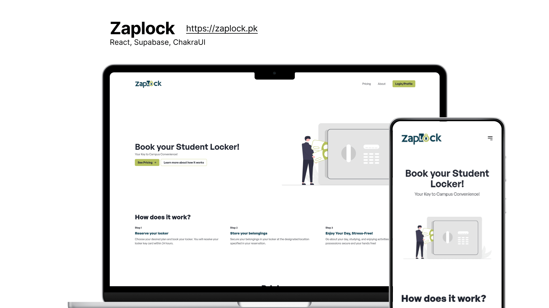 Zaplock Digital Locker Company Website