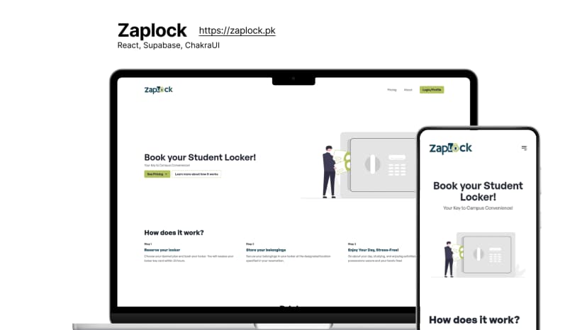 Zaplock Digital Locker Company Website