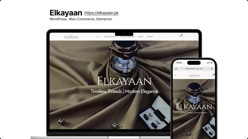 Elkayaan Clothing ECommerce Website