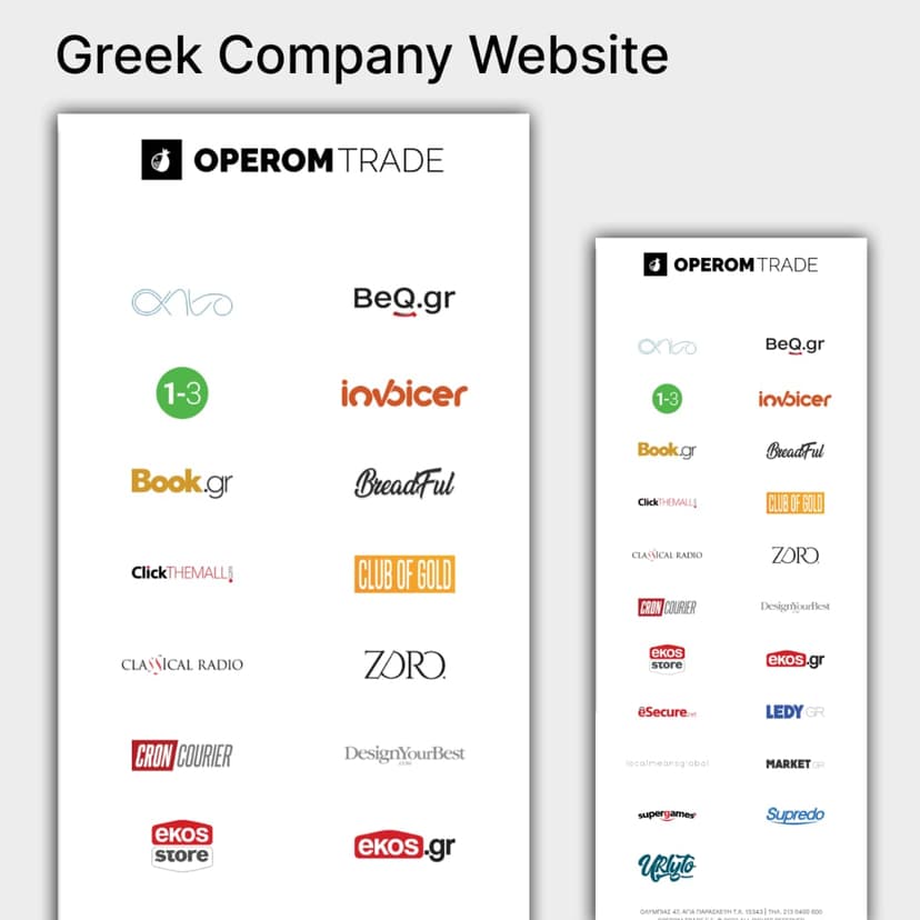 Operom Industrial Landing Page